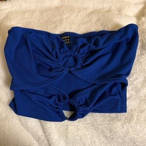 SHEIN Royal Blue Ruched Cutout Top